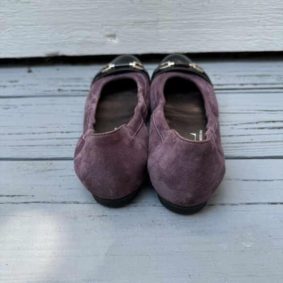 AGL Attiliio Giusti Leombruni Purple Black Cap Toe Ballet Denim Flats Comfort - Picture 2 of 7